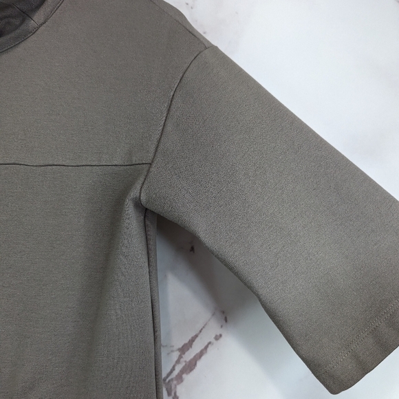 Komorov Dress Womens XS Tunic Brown Half Short Sleeve Mini Mock Zip Neck Pocket - Picture 13 of 13